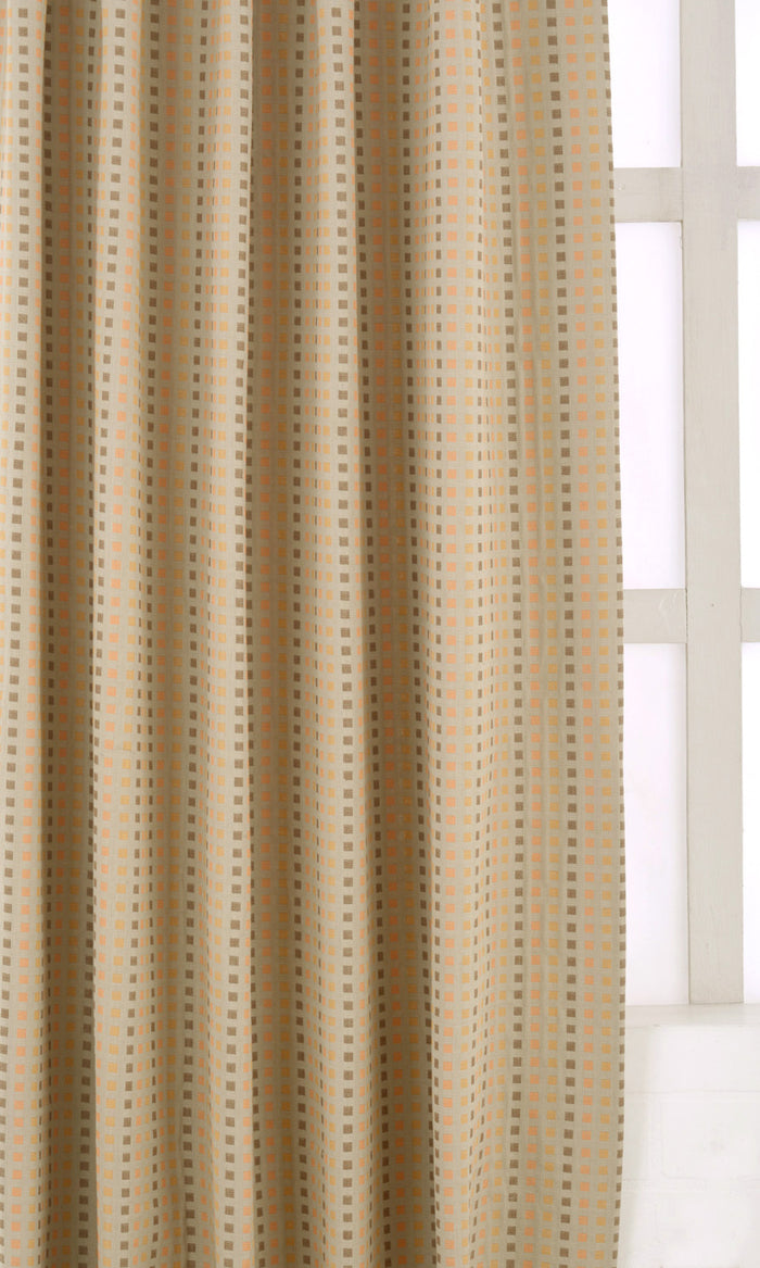 Cotton Curtains / Drapes / Window Drapery Panels (Beige/ Grey)