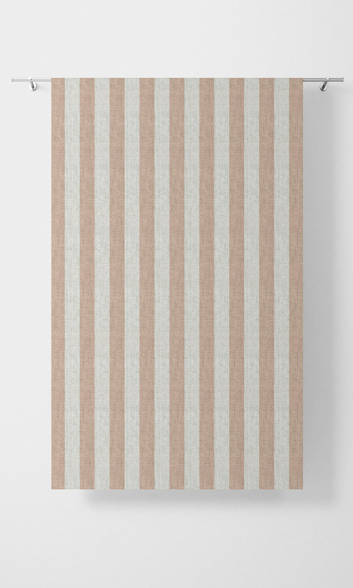 Modern Striped Pinch Pleat, Rod Pocket, Eyelet Curtains (Blush Pink/ White)