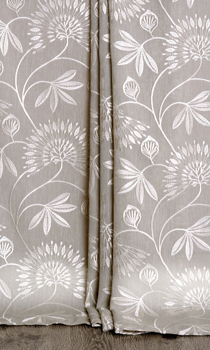 Semi Sheer Drapery for Living, Bedroom, Kitchen, Bathroom (Warm Gray/ White)