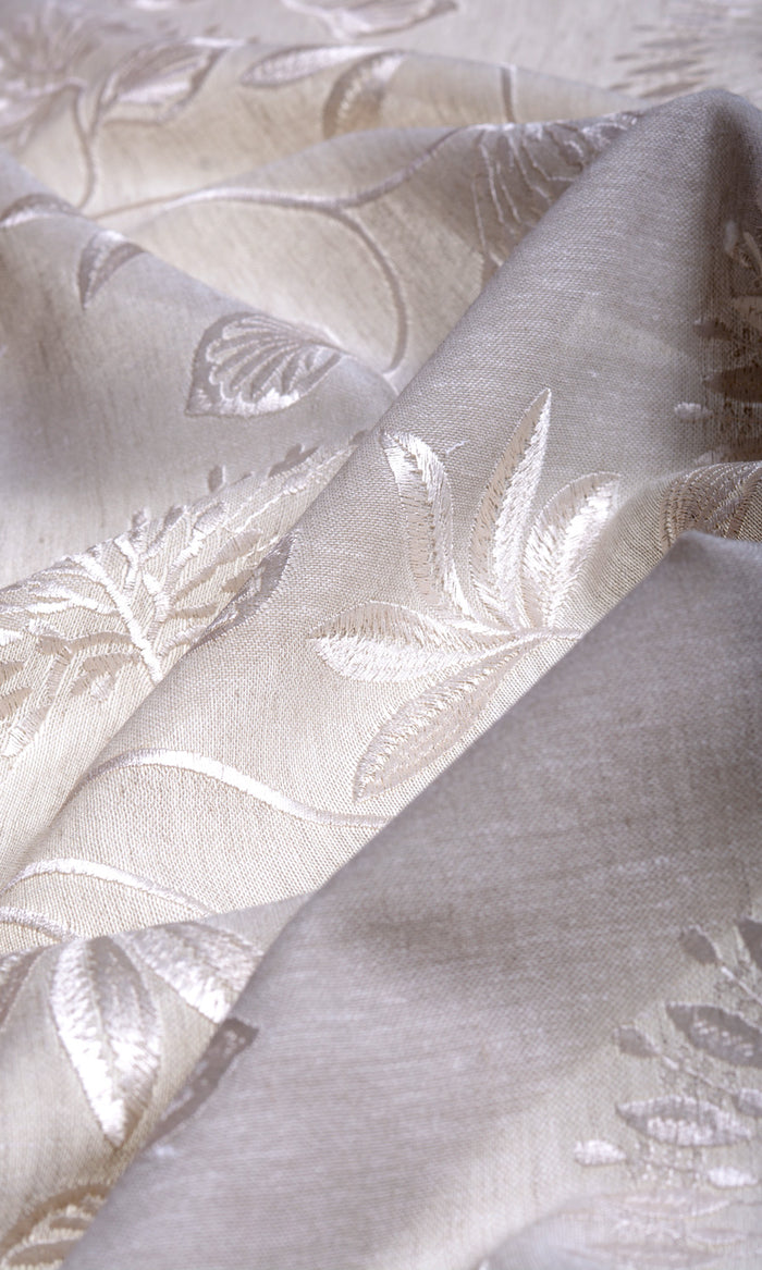 Semi Sheer Curtains / Drapes / Window Drapery Panels (Warm Gray/ White)