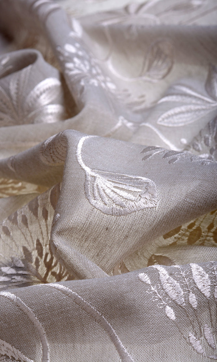 Semi Sheer Made-to-Measure Curtains (Warm Gray/ White)