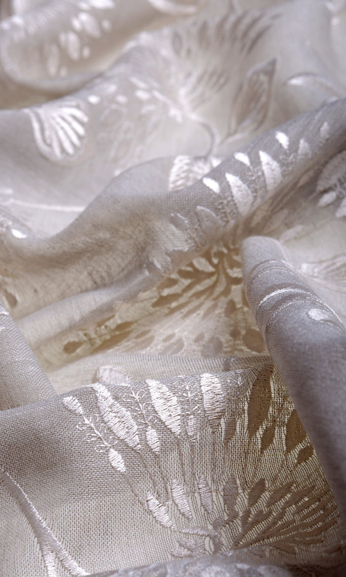 Semi Sheer Any Size Style Curtains (Warm Gray/ White)