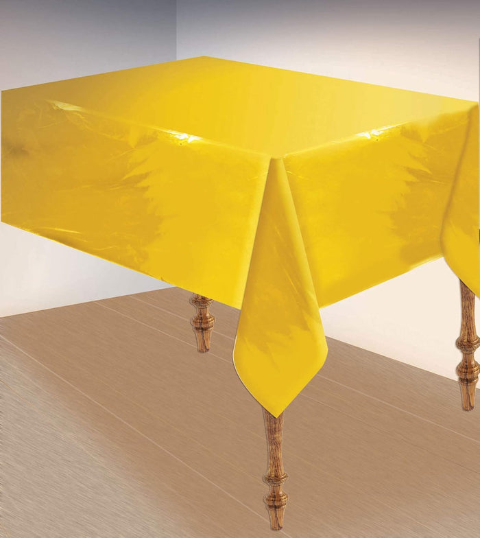 Forum Novelties Metallic Gold Disposable Table Cover 54"x108"