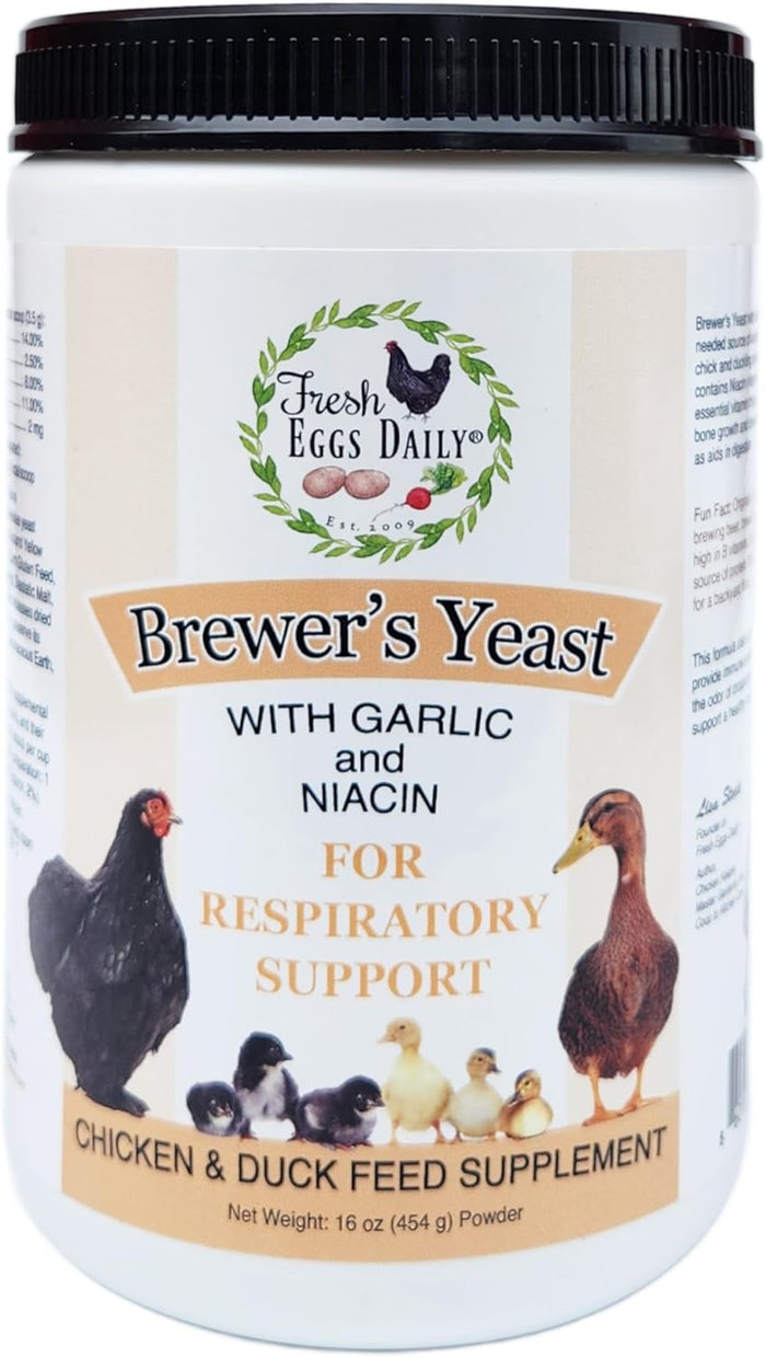 Fresh Eggs Daily Brewers Yeast 16 oz. Garlic Niacin Chicken Duck Bone Immunity