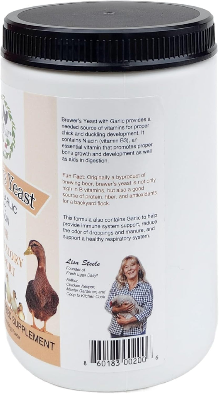 Fresh Eggs Daily Brewers Yeast 16 oz. Garlic Niacin Chicken Duck Bone Immunity