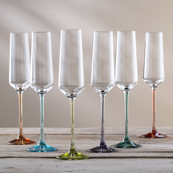 Galway Crystal Chroma Flute Party Pack Set of 6