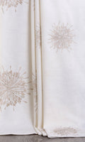 Sunburst Embroidered Drapes (White & Pale Beige)