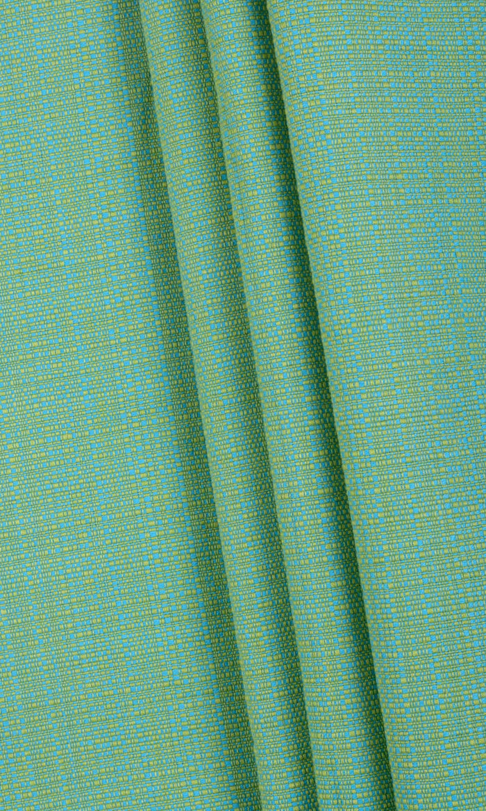 Cotton Pinch Pleat, Rod Pocket, Eyelet Curtains (Green-Blue)