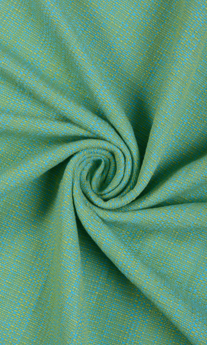 Cotton Curtain Panels (Green-Blue) Extra Long Short Wide