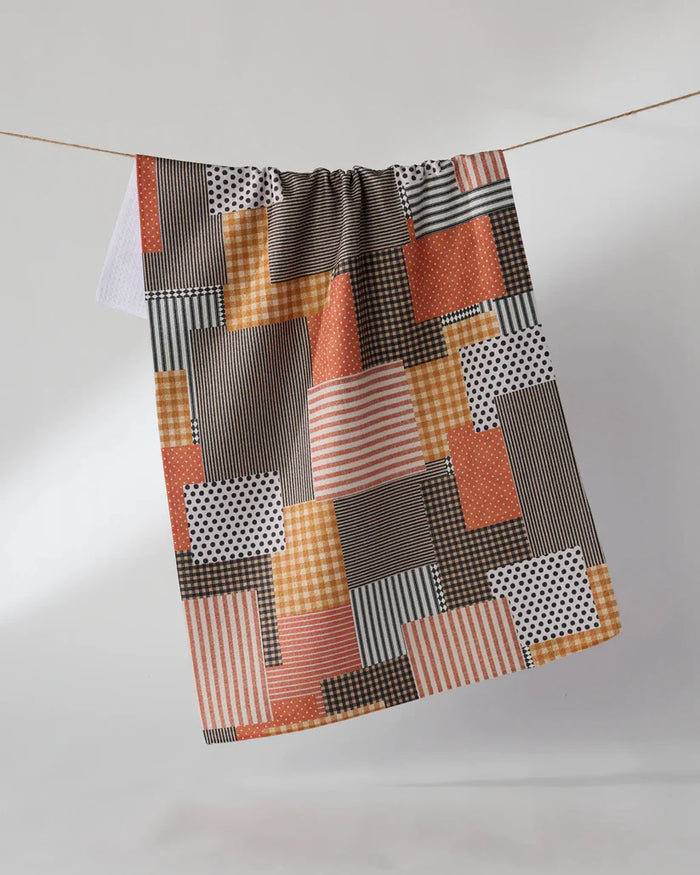 Geometry Kitchen Tea Towel: Patch and Pumpkin