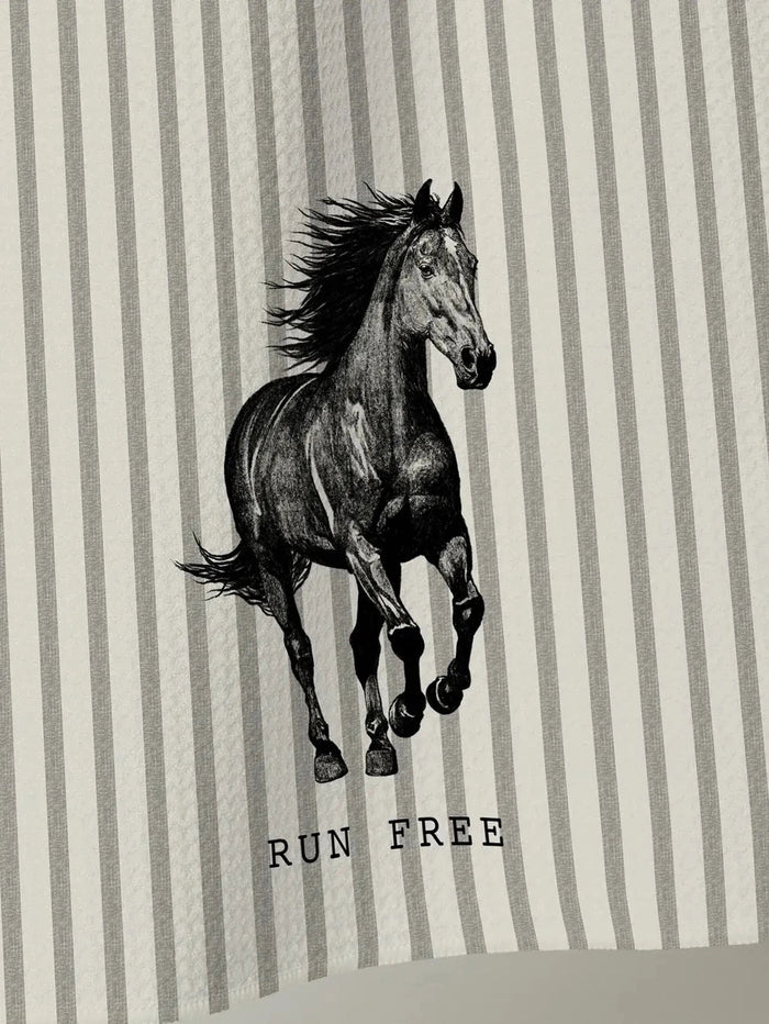 Geometry Kitchen Tea Towel: Run Free