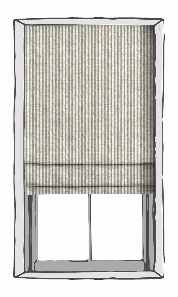 Modern Striped Fabric Material By the Metre (Grey/ White)