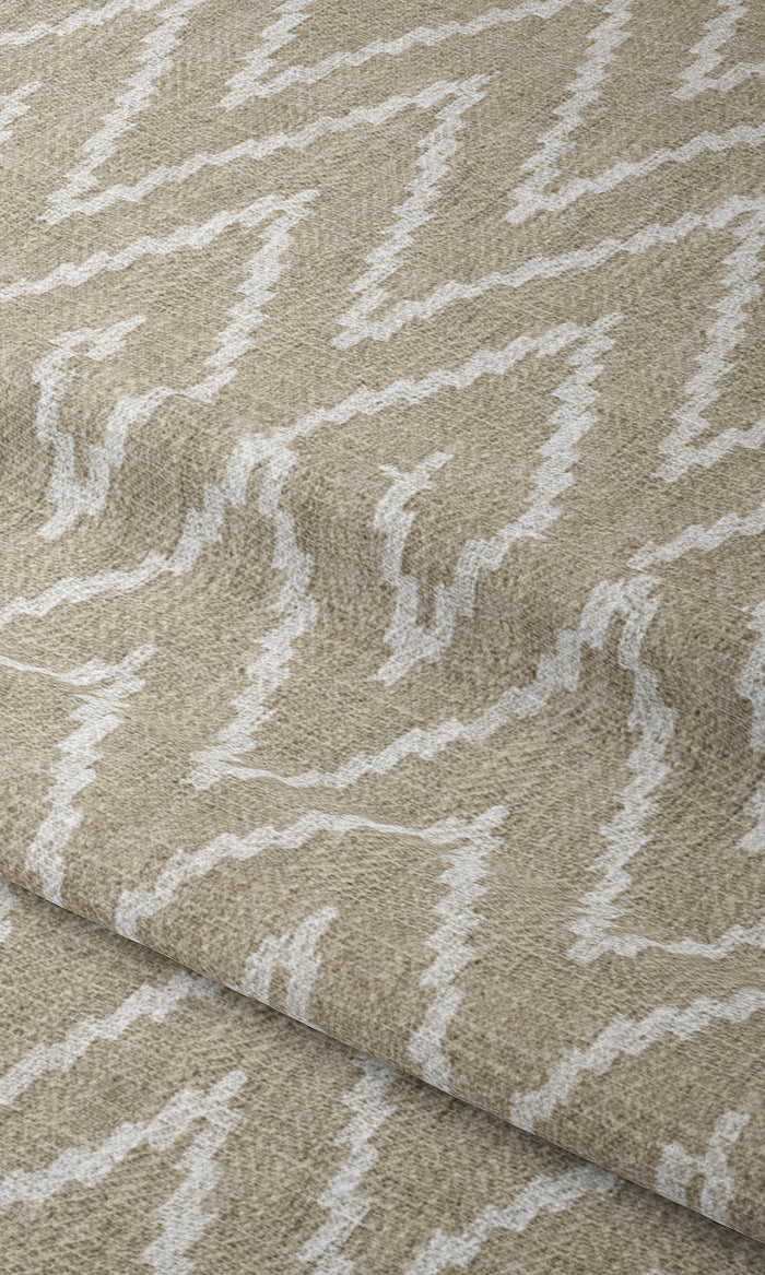 Houndstooth Print Window Treatments Fabric By the Metre (Beige/ White)