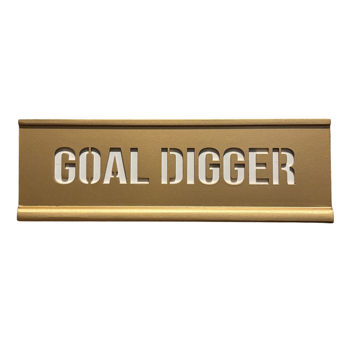 Goal Digger Desk Plaque | 10" x 3" Cut-Out Lettering Motivational Desk Sign