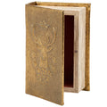 Gold Deer Book Box | Faux Leather Wrap Book Shaped Storage Stash Trinket Box