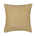 Gold outdoor pillow with woven texture square size with ivory cording for earthy patio decor by Elaine Smith