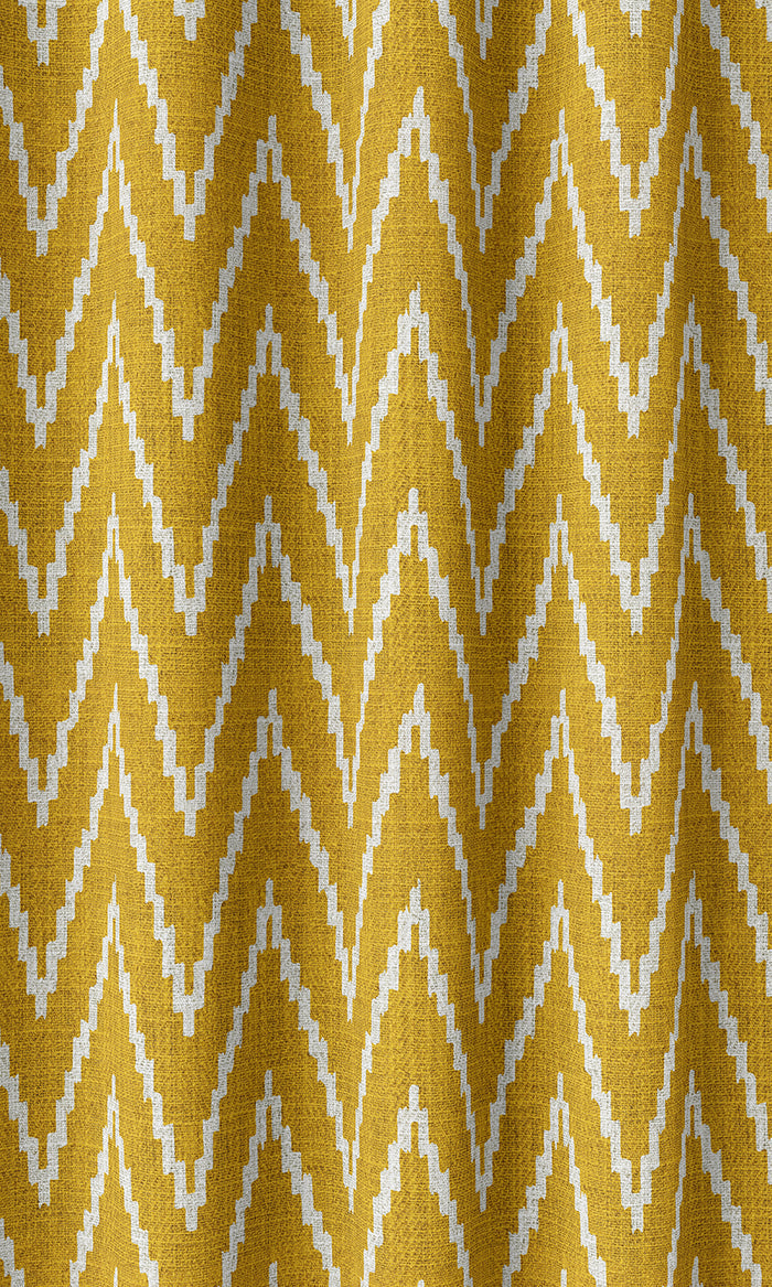 Chevron Print Drapes (Deep Yellow/ White)