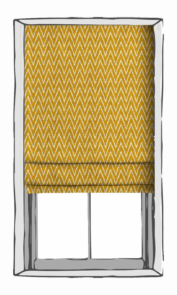 Chevron Print Drapes (Deep Yellow/ White) Extra Long Short Wide