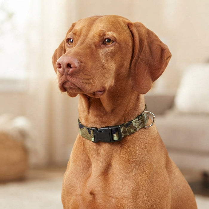 Guardian Gear Camo Dog Collar Durable Nylon Quick Release Buckle Green