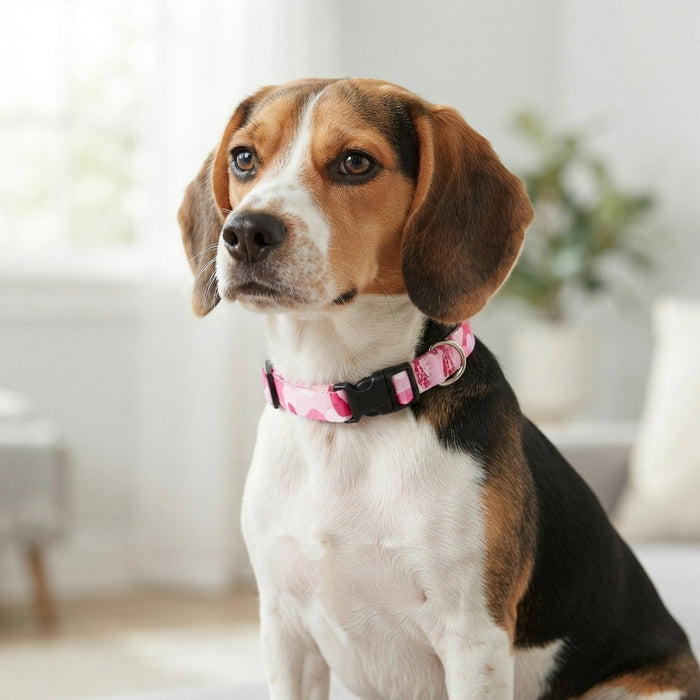 Guardian Gear Camo Dog Collar Neck Durable Nylon Quick Release Buckle Pink