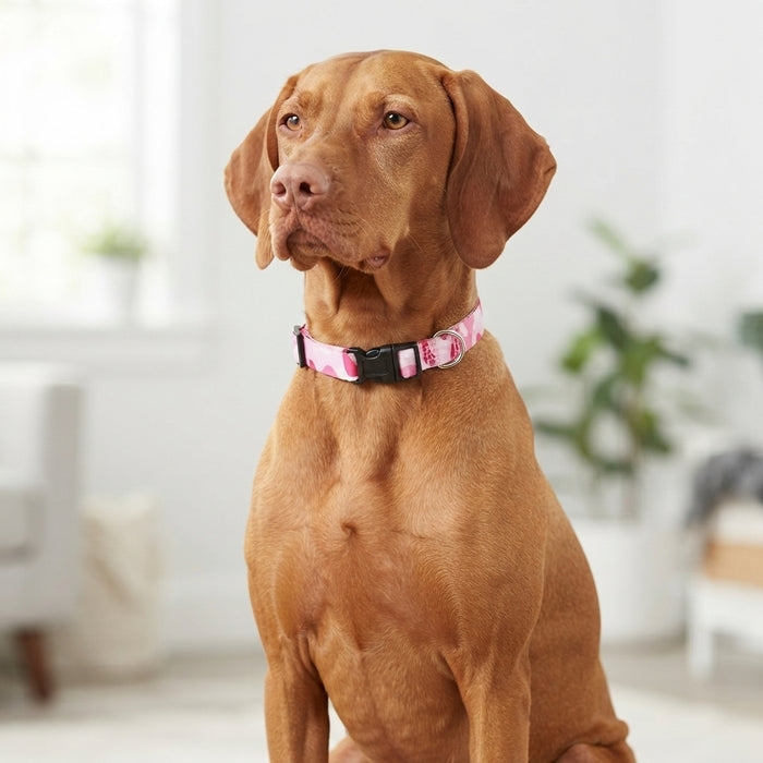 Guardian Gear Camo Dog Collar Neck Durable Nylon Quick Release Buckle Pink