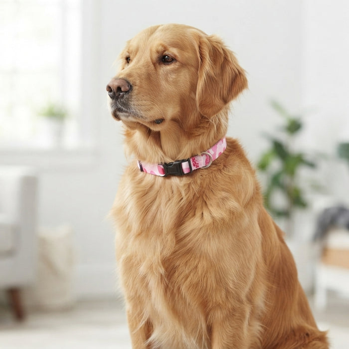 Guardian Gear Camo Dog Collar Neck Durable Nylon Quick Release Buckle Pink