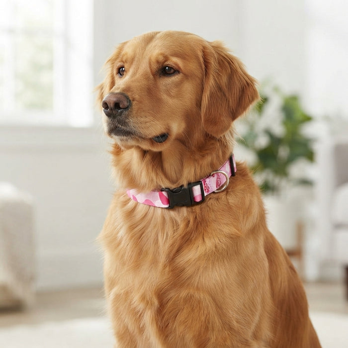 Guardian Gear Camo Dog Collar Neck Durable Nylon Quick Release Buckle Pink