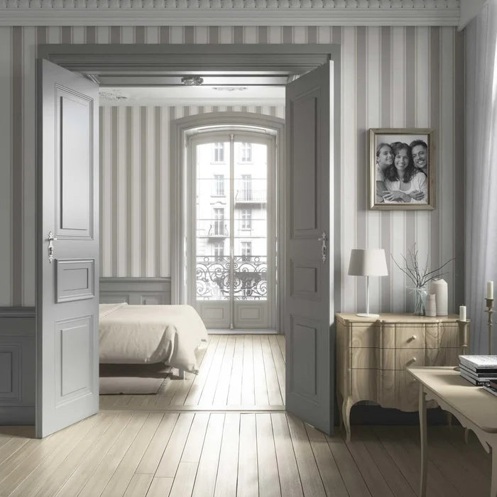 Neutral Geometric Striped Living Room Wallpaper (Grey/ Beige/ Taupe)