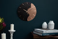 “Half Time” Black and Copper Wall Clock