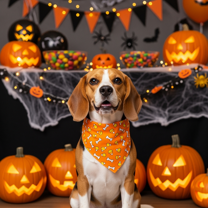 Halloween Aria Trick Treat Dog Bandana Bones Candy Fun Accessory