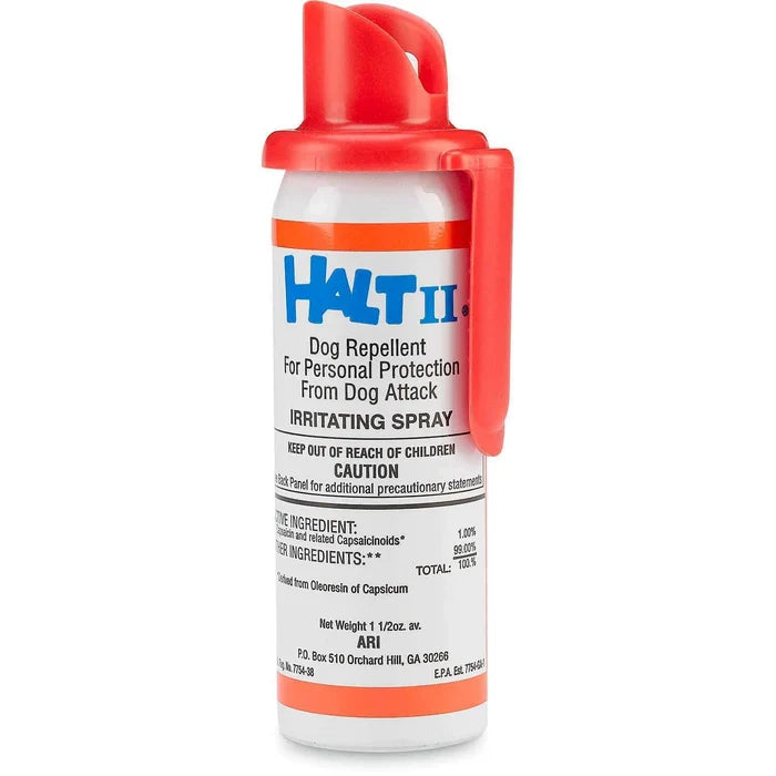 Halt II Dog Repellent Spray 1.5 oz Extra Strong Capsaicin Dog Deterrent 2-Pack