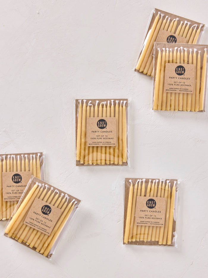 Hand-dipped Beeswax Birthday Candles  Natural