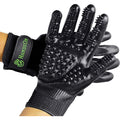 HandsOn Pet Grooming Gloves Gentle Brush for Cats Dogs Horses Black Large Size