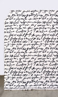 Script Print Drapes (Paper White/ Ink Black)
