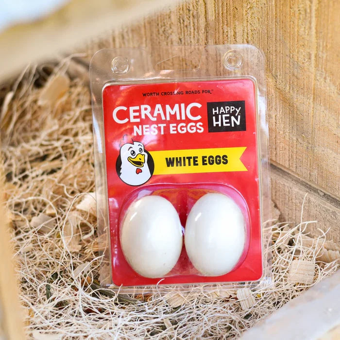 Happy Hen Treats Ceramic Nest Eggs Realistic Fake Eggs for Chicken Nest Boxes