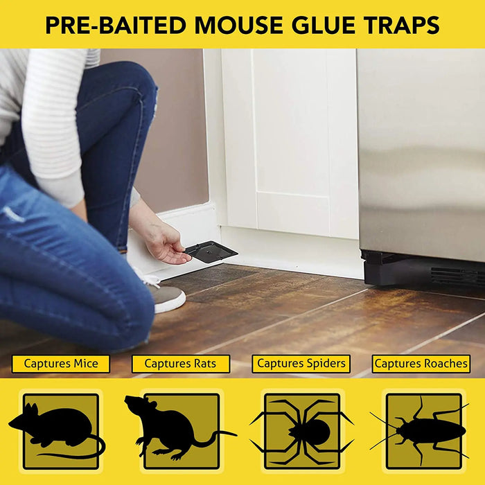 Harris Pre-Baited Mouse Glue Traps, Fully Disposable 4-Pack Harris