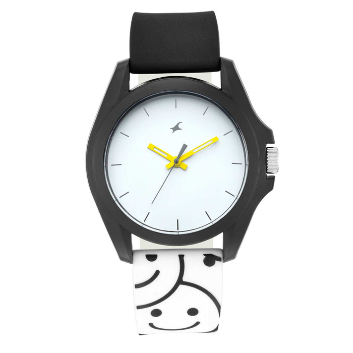 Hashtag - White Dial Silicone Strap Watch