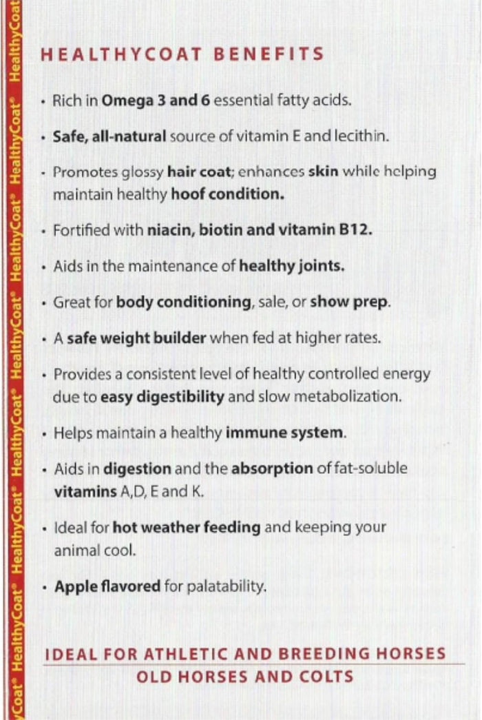 Healthy Coat Equine Horse Feed Supplement for Horses 1 Gallon