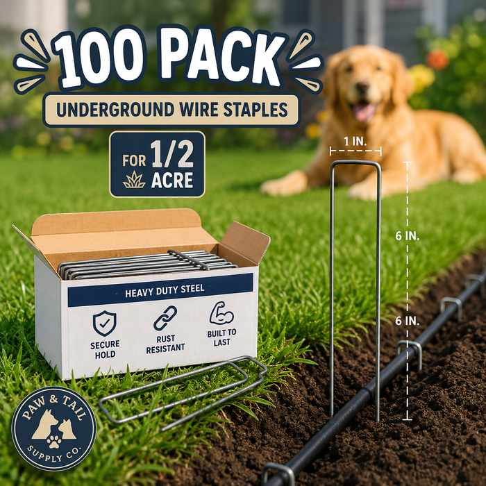 Heavy Duty Dog Fence Staples 100 Pack for Underground Wire 1/2 Acre