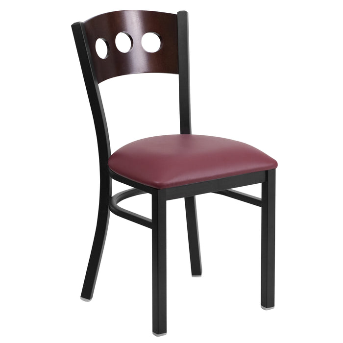 Bk/Wal 3 Circ Chair-Burg Seat
