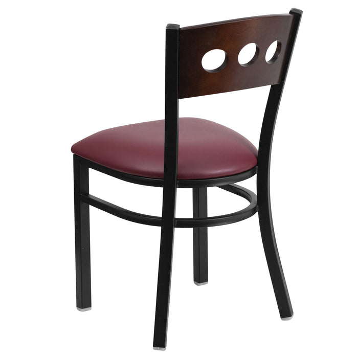 Bk/Wal 3 Circ Chair-Burg Seat