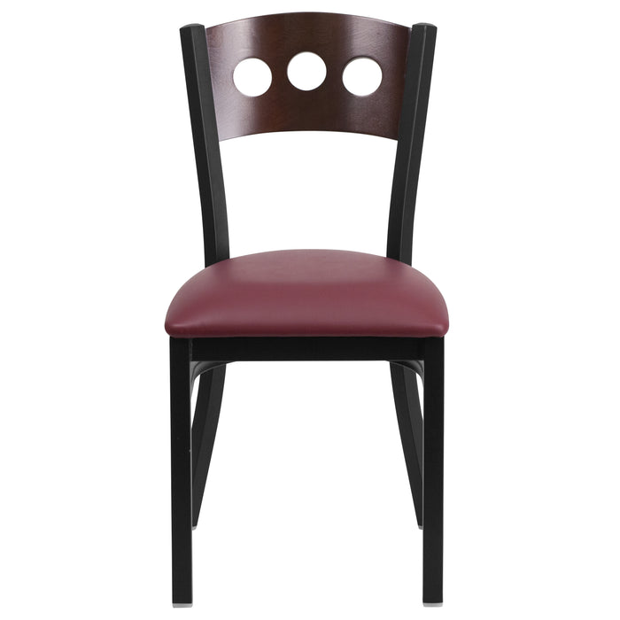 Bk/Wal 3 Circ Chair-Burg Seat