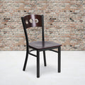 Bk/Wal 3 Circ Chair-Wood Seat