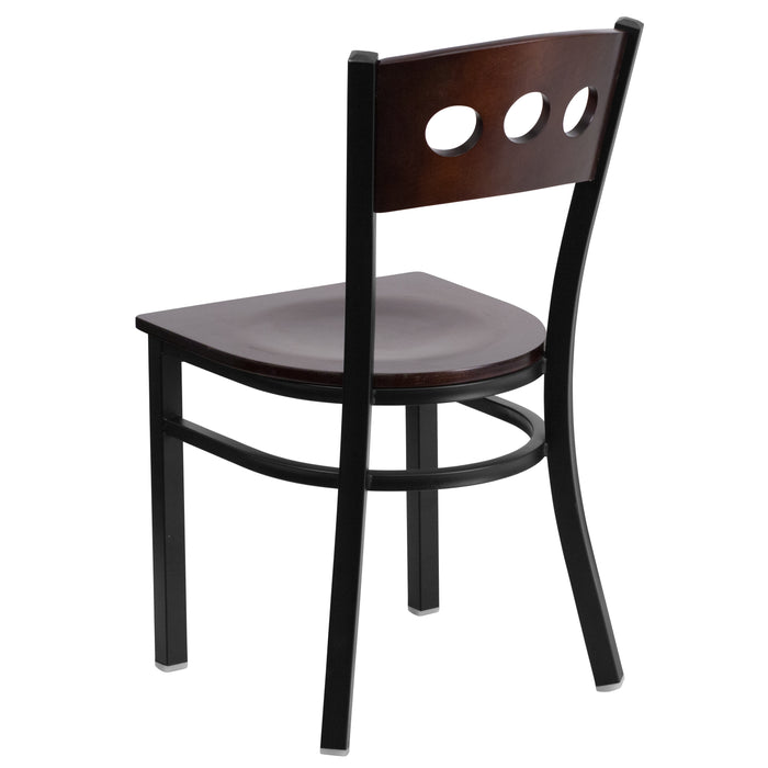 Bk/Wal 3 Circ Chair-Wood Seat