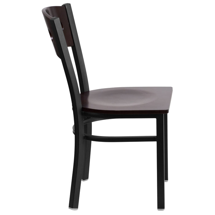 Bk/Wal 3 Circ Chair-Wood Seat