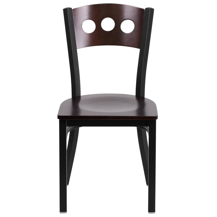 Bk/Wal 3 Circ Chair-Wood Seat