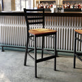 Black Ladder Stool-Nat Seat