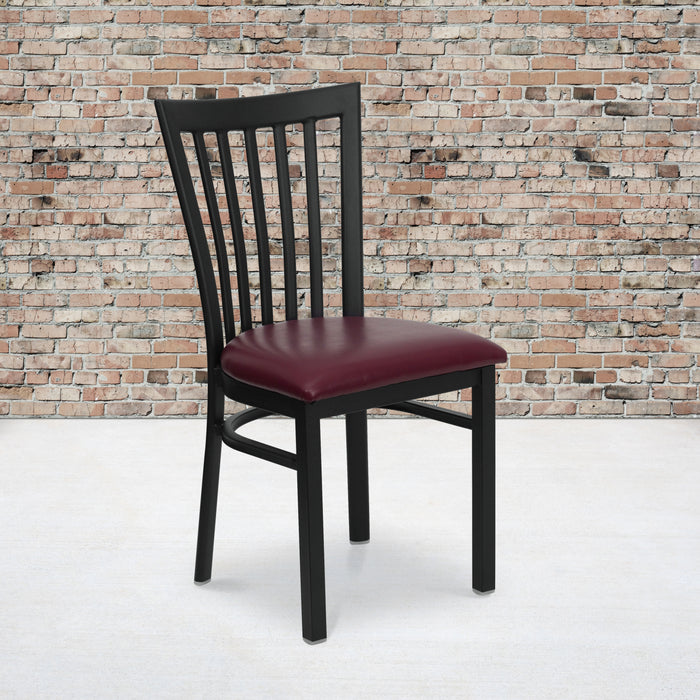 Black School Chair-Burg Seat