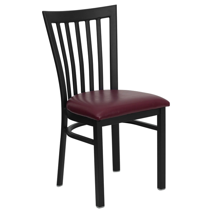 Black School Chair-Burg Seat