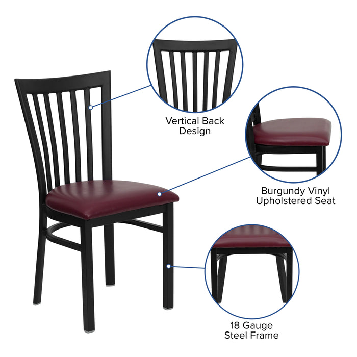 Black School Chair-Burg Seat